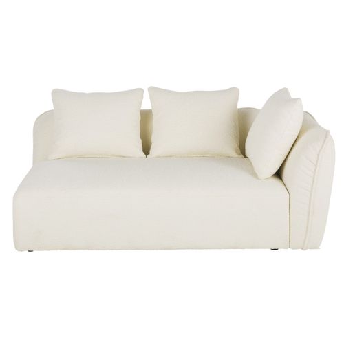 Accoudoir Droit Pour Canap Modulable Tissu cru Effet Laine Boucle