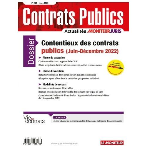 Accp N 240 Mars 2023 - Contrats Publics L'actualit De La Commande Et Des Contrats Publics   de Collectif  Format Broch 
