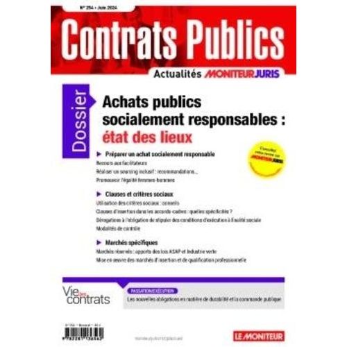 Accp N 254 Juin 2024 - Contrats Publics L'actualit De La Commande Et Des Contrats Publics   de Collectif  Format Broch 