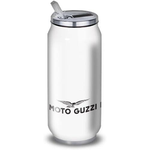 Acier Inoxydable Gourde/Bouteille D'eau En Aluminium - Acier Inoxydable (Thermos 24h) Rutilisable 330ml  750ml, Hommage Moto Guzzi (Acier Inoxydable, Canette M 500ml)