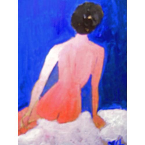 Acrylique Nu Sur Bois/Acrylic Painting Nude
