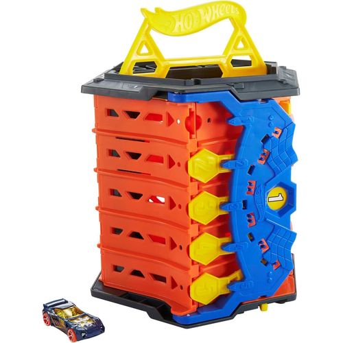 Action Piste Coffret Transportable  5 Voies,  connecter avec Circuit et Pistes, Voiture Incluse, Emballage ferm, Jouet pour Enfant, HGK41.[G1483]