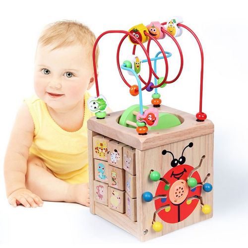 Activit Cube Perle Labyrinthe Jouet 7 Dans 1 Ensemble De Jouet En Bois De Pour Enfants Et Bbs (Horloge, Boulier, Apprentissage De La Lettre, Apprentissage Numrique ....)