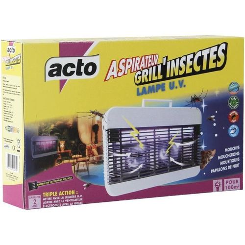 Acto Grill Insectes Aspirateur Lampe Uv - 100 M Secteur