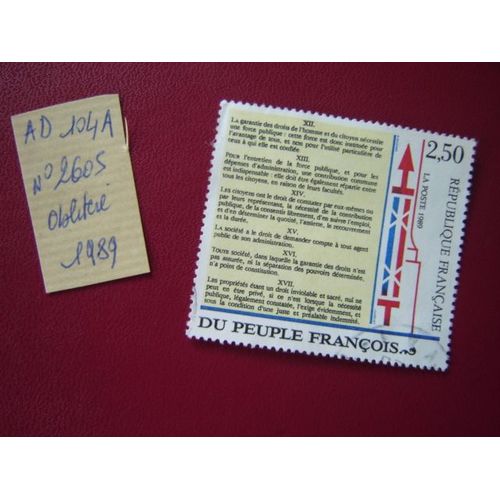 Ad 104 A // Timbre Oblitr France 1989* N2605 
