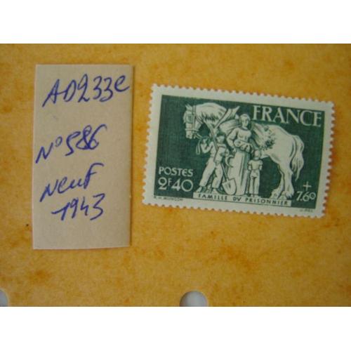 Ad 233 C // Timbre France Neuf 1943 *N 586 
