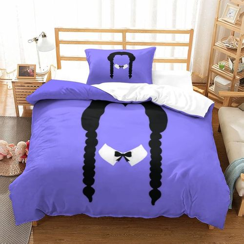 Adams Family D Wednesday Housse De Couette Avec Taies D'oreiller,Housse De Couette Parure De Lit Pour Adultes Et Adolescents SingleXcm