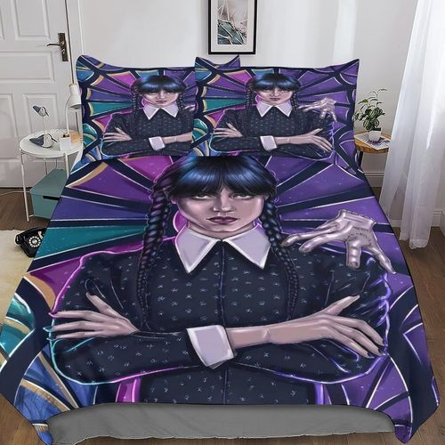 Adams Family Housse De Couette ImprimE En D Avec Taies D'oreiller Et Housse De Couette  Fermeture Clair DissimulE, Parure De Lit Super Douce Et Fa