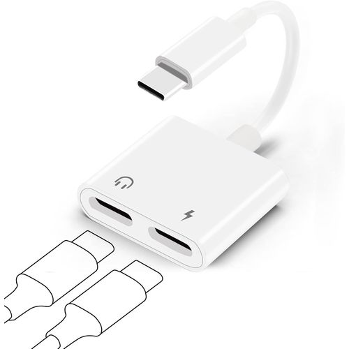 Adaptateur Audio Et Chargeur Double Usb C, Rpartiteur D'couteurs De Type C Avec Cl Pd 30 W De Charge Rapide Pour Samsung S21 S20 Fe 5G Ultra, Note 20 10, Ipad Pro, Pixel 2 (Doub[CAS6215103]