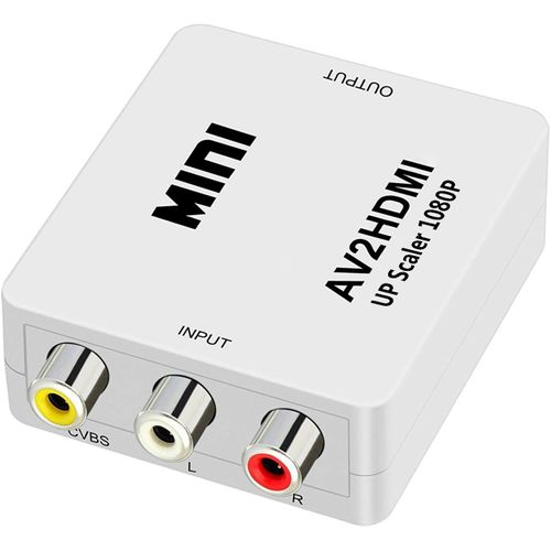 Adaptateur Audio et vido RCA vers HDMI, AV vers HDMI pour Wii PS2 Gamecube VHS camra ordinateur portable DVD projecteur