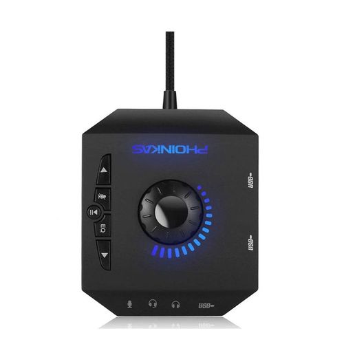 adaptateur Audio T10 Hub Usb multi-interrupteurs, carte stro externe avec couteurs 3.5 Mm et prise Microphone, noir