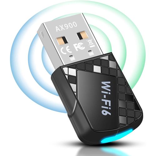 Adaptateur Bluetooth WLAN USB 2.0 AX900Mbs, cl Wi-Fi Bluetooth 5.4 WiFi6 pour PC, cl Internet double bande (5,8 GHz/2,4 GHz), Plug and Play pour PC/bureau/ordinateur portable Win10/11.[V138]