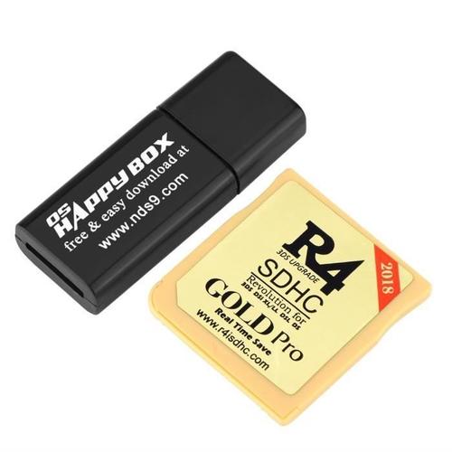 Adaptateur Carte Dispositif De Sauvegarde De Jeu Flash Card Pr Nintendo R4 3ds+Lecteur De Cartes (Or) Lbq25