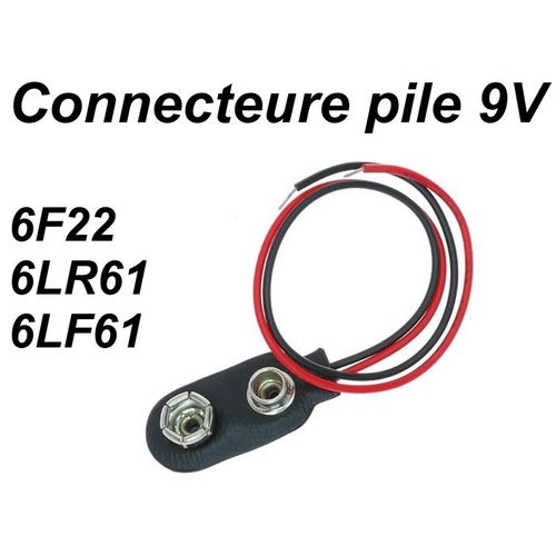 Adaptateur Clip Pile 9v Fils Pour Arduino & Projets Diy