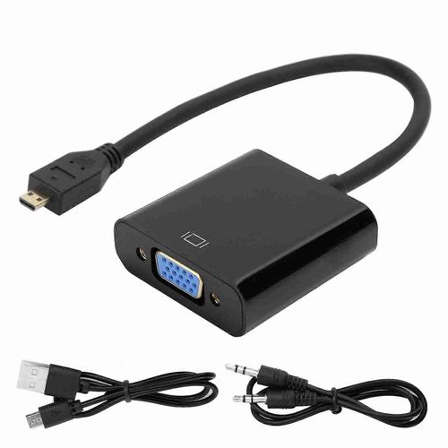 Adaptateur Convertisseur Vido Micro HDMI vers VGA 1080P pour Raspberry Pi 4B avec Fonction dAlimentationMicro HDMI vers VGA