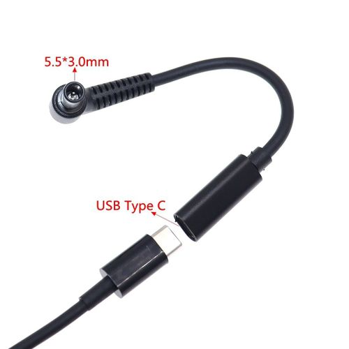 Adaptateur d'alimentation USB 3.1 Type C PD,convertisseur DC,connecteur de prise,cble 5.5x2.5mm mle pour ordinateur portable Bali Toshiba - Type 5.5-3.0mm