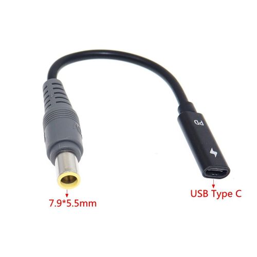 Adaptateur d'alimentation USB 3.1 Type C PD,convertisseur DC,connecteur de prise,cble 5.5x2.5mm mle pour ordinateur portable Bali Toshiba - Type 7.9-5.5mm