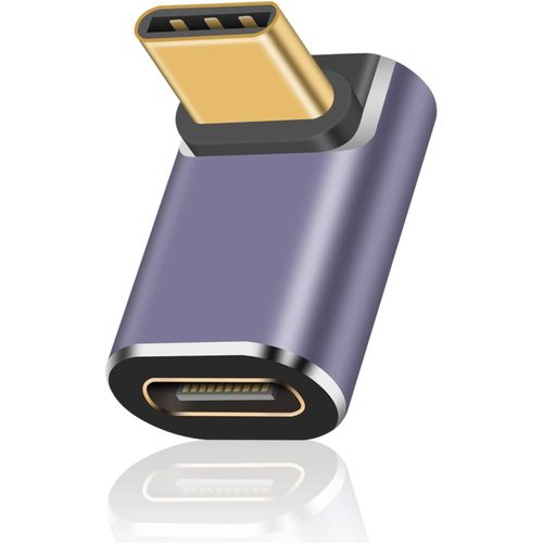 Adaptateur d'angle USB C 40Gbps,Adaptateur USB C 90 degrs Prend en Charge la Charge Rapide 8K@60Hz et 100W,Compatible avec Thunderbolt 3/4 et avec Les appareils d'interface USB de Type C