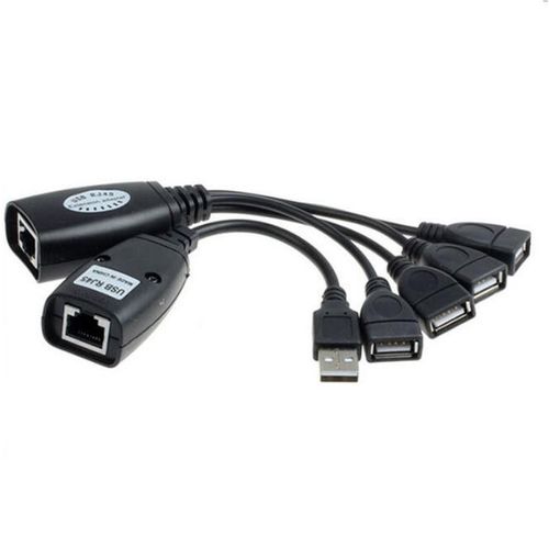 Adaptateur d'extension USB 50m simple Ethernet CAT5E 6, cble jusqu' 150 pieds pour ordinateur portable, souris DVR