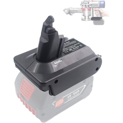 Adaptateur De Batterie Dyson V6 Pour Bosch Professional 18V System Batterie Pour Dyson V6 Dc58 Dc59 Dc61 Dc62 Sv06 Convertisseur Aspirateur  Main (Adaptateur Bos18V6)[CLE154550]