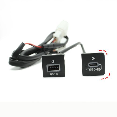 Adaptateur de charge de tlphone de voiture,chargeur USB PD,charge rapide QC3.0,bouton de sortie pour VW Golf 6 - USB and PD-right
