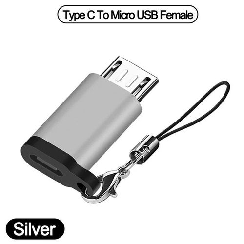Adaptateur De Chargeur Usb 3.0 Vers Type C,Connecteur Otg,Type-C Vers Usb Mle Vers Micro Usb,Convertisseur Adaptateur Pour Pc,Macbook,Voiture,Usb C,Isub - Type Silver F