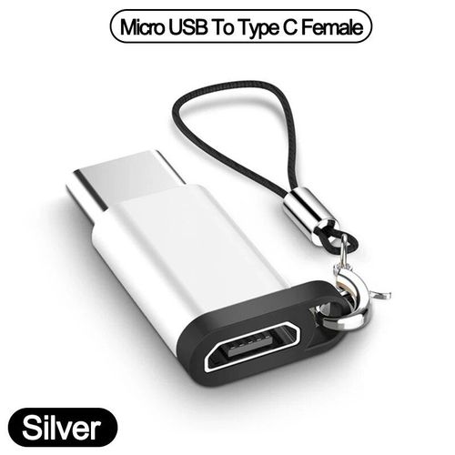 Adaptateur De Chargeur Usb 3.0 Vers Type C,Connecteur Otg,Type-C Vers Usb Mle Vers Micro Usb,Convertisseur Adaptateur Pour Pc,Macbook,Voiture,Usb C,Isub - Type Silver G