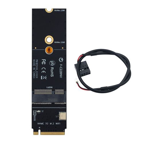 Adaptateur De Cl Sans Fil M.2 A + E, Wi-Fi, Bluetooth, Adaptateur Pcie Pour Carte Intel Ax200 9260, Port Nvme Pci Express Ssd