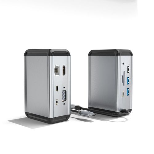 Adaptateur de concentrateur USB-C 12 en 1 avec HDMI, VGA, Ethernet et plus