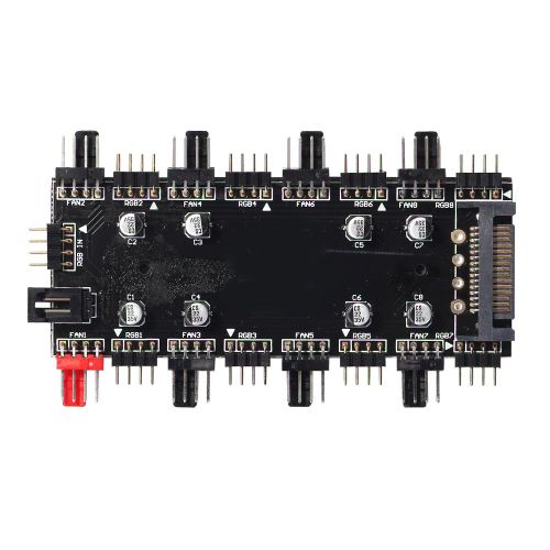 Adaptateur de contrleur de vitesse RGB PWM, 1  8 Multi Way Splitter, contrleur de temprature  gradation pour ASUS/MSI/GIGABYTE