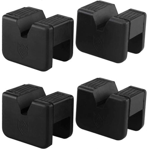 Adaptateur De Coussin De Prise Pour Support De Cric Protecteur Universel De Soudures Par Pincement De Rail De Cadre Fendu En Caoutchouc (4pack)
