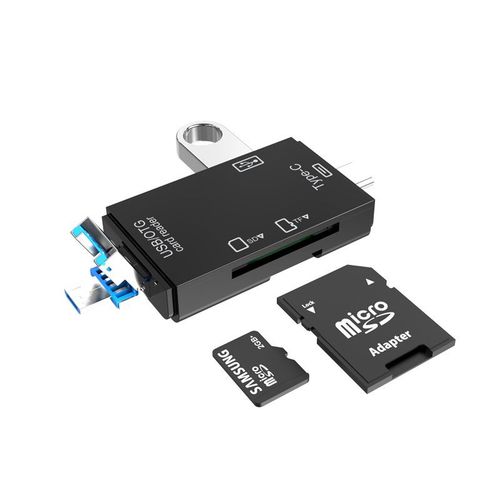 Adaptateur de lecteur de cartes Usb 2.0 Type C, Micro USB, mmoire TF OTG, lecteur de cartes USB/TYPE-C/micro USB, noir et blanc, livraison directe