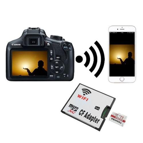 Adaptateur de Micro SD Carte TF  Wifi CF CompactFlash Adaptateur CF pour Camra Canon Nikon SLR