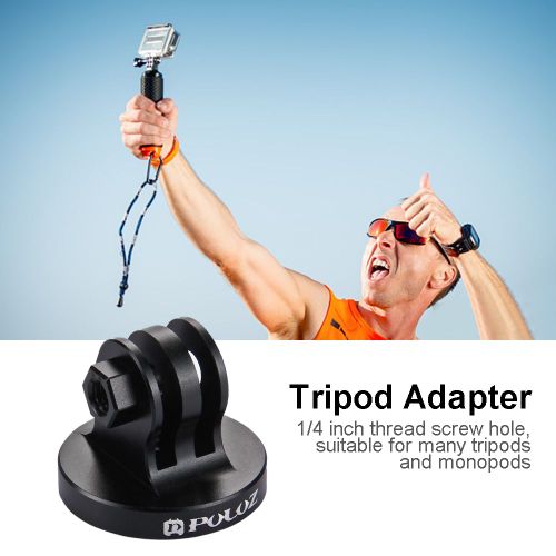 Adaptateur de montage pour trepied de camera d'action GoPro en alliage d'aluminium 1/4 pouce