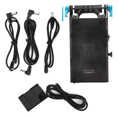 Adaptateur de plaque de batterie a monture V virtuelle EL14 Full Decode avec pince a tige a double trou de 15 mm pour Nikon D5300 D5600 D5200 D3400 D3100 D3300 D5100 D5500