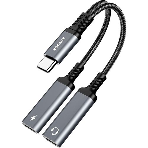 Adaptateur Double Usb C Jack Casque Et Chargeur, 2 En 1 Compatible Avec Samsung Galaxy S24/S23/S22/S21/Ultra Note20, Huawei P40/Mate 40, Pixel 4/3/Xl[ECO5240289]