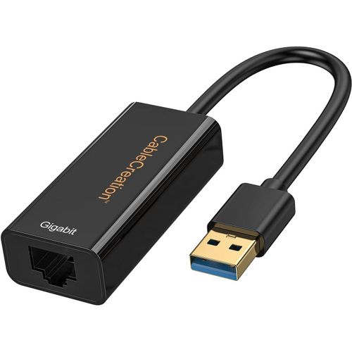 Adaptateur Ethernet USB 3.0 vers RJ45, 10cm Adaptateur Rseau USB Gigabit Ethernet  10/100/1000 Mbps, Compatible avec Windows Macbook MacOs Mac Pro HP XPS Surface Pro etc, ABS, Noir.[V444]