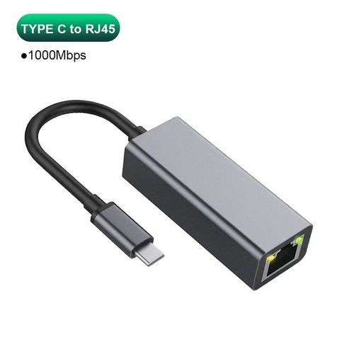 Adaptateur Ethernet USB Type C,1000Mbps,USB 3.0,RJ45,Carte Rseau pour MacPle,PC,Windows,XP,7,8,10,Android,Cble Internet Lan - Type Type-C 1000Mbps