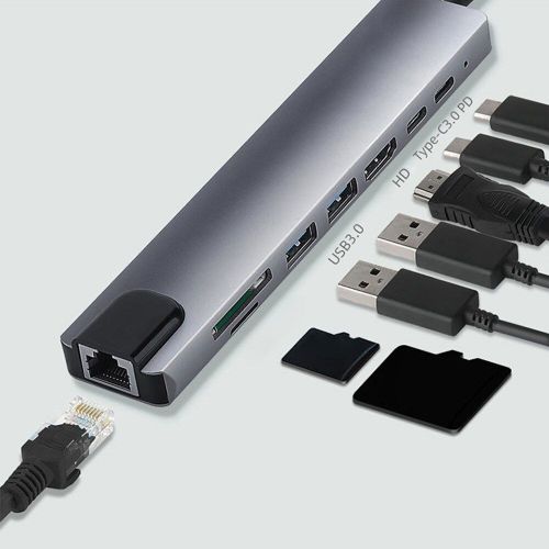 Adaptateur Ethernet USB type-c vers RJ45, cble Internet Lan 100Mbps, pour MacBook, PC, Windows XP 7, 8, 10, 8 en 1
