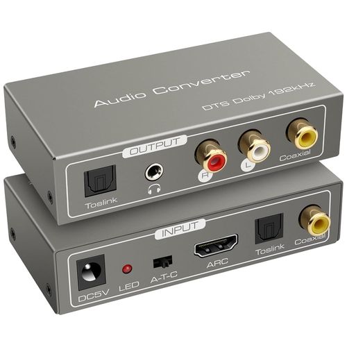 Adaptateur Hdmi Arc Numrique Analogique Convertisseur Audio Extractor Vers Spdif Coaxial Optique Rca L R Sortie Stro 3.5 Mm Pour Amplificateur Barre De Son Projecteurs Etc