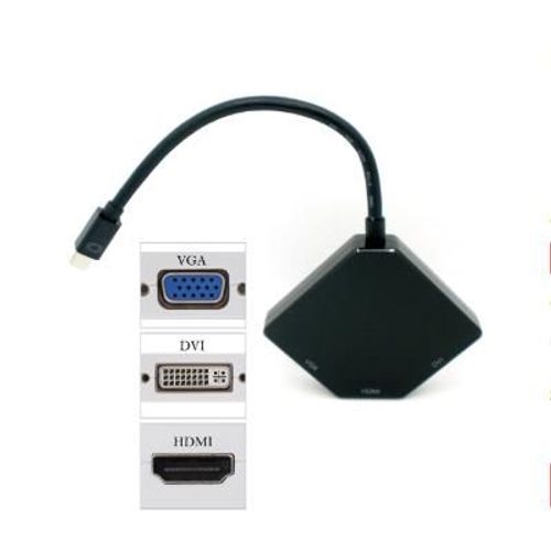 Adaptateur HDMI DVI VGA vers Mini Displayport DP 3 en 1, convertisseur de cble pour Apple Mac Book Air Pro iMac noir