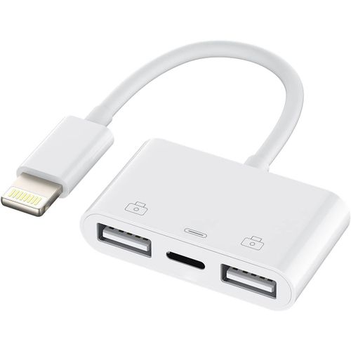Adaptateur Lightning USB 3.0 Pour Apple iPhone iPad (3 en 1) Charge Cble OTG Camra Cl Lecteur Cartes Clavier Tlphone Lecteur Carte Jack Cls Appareil Mmoire Souris Transfrer IP