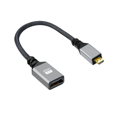 Adaptateur Micro Hdmi Vers Hdmi Femelle, Cble Micro Hdmi 4K 60Hz Pour Raspberry Pi, Mle Type D Vers Hdmi Femelle Type A, Compatible 3D, 1080P Full Hd, Connecteurs Plaqus Or, Nyl[GOP6255977]