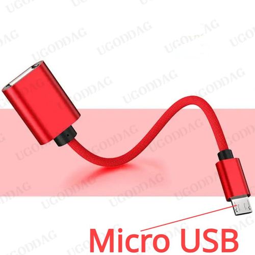 Adaptateur Micro USB C vers USB,cble OTG,type C mle vers USB 3.0 2.0 femelle,MacPlePro,Samsung,15cm - Type Red Micro USB Plug-About 15cm