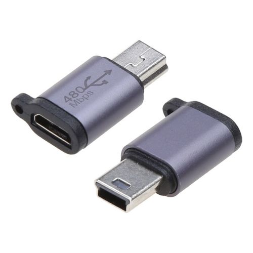 Adaptateur Micro USB Mini USB type-c,convertisseur mle femelle,synchronisation des donnes, - Type Micro to Mini USB