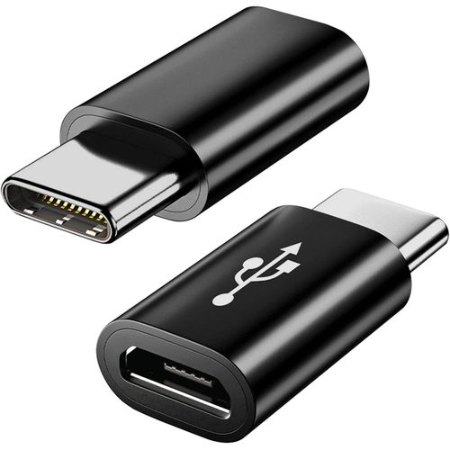 Adaptateur Micro USB vers USB C (Lot de 2), Adaptateur USB C Mle vers Micro USB Femelle Compatible avec Samsung Galaxy, Huawei, Tlphones Type-C, Tablettes et Plus (Noir)