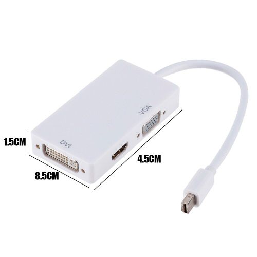 Adaptateur Mini Displayport 3 en 1, convertisseur de Port d'affichage DP vers VGA/DVI, pour Mac Book Air iMac