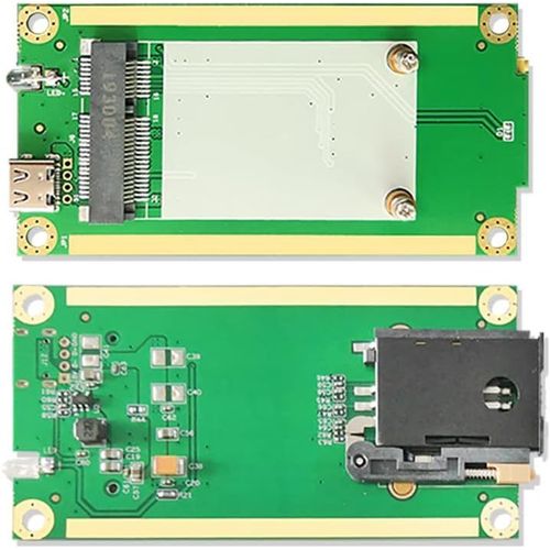 Adaptateur Mini PCIe Industriel 4G LTE vers USB (Type C 3.1) avec Emplacement pour Carte SIM pour Module WWAN/LTE 3G/4G Convient pour Applications M2M et IoT comme Le Raspberry Pi Camra IP.[V454]