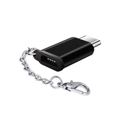 Adaptateur Mini USB USB-C vers Micro USB, en aluminium, Portable, avec porte-cls, Anti-perte, connecteur de conversion USB type-c vers Micro USB