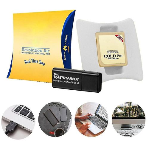 Adaptateur R4 Sdhc, Carte Mmoire Numrique Scurise, Gravure De Carte De Jeu, Flashcard Pour Nds Ndsl 3ds 3dsll Ndsi Ll Ndsi 2ds Or